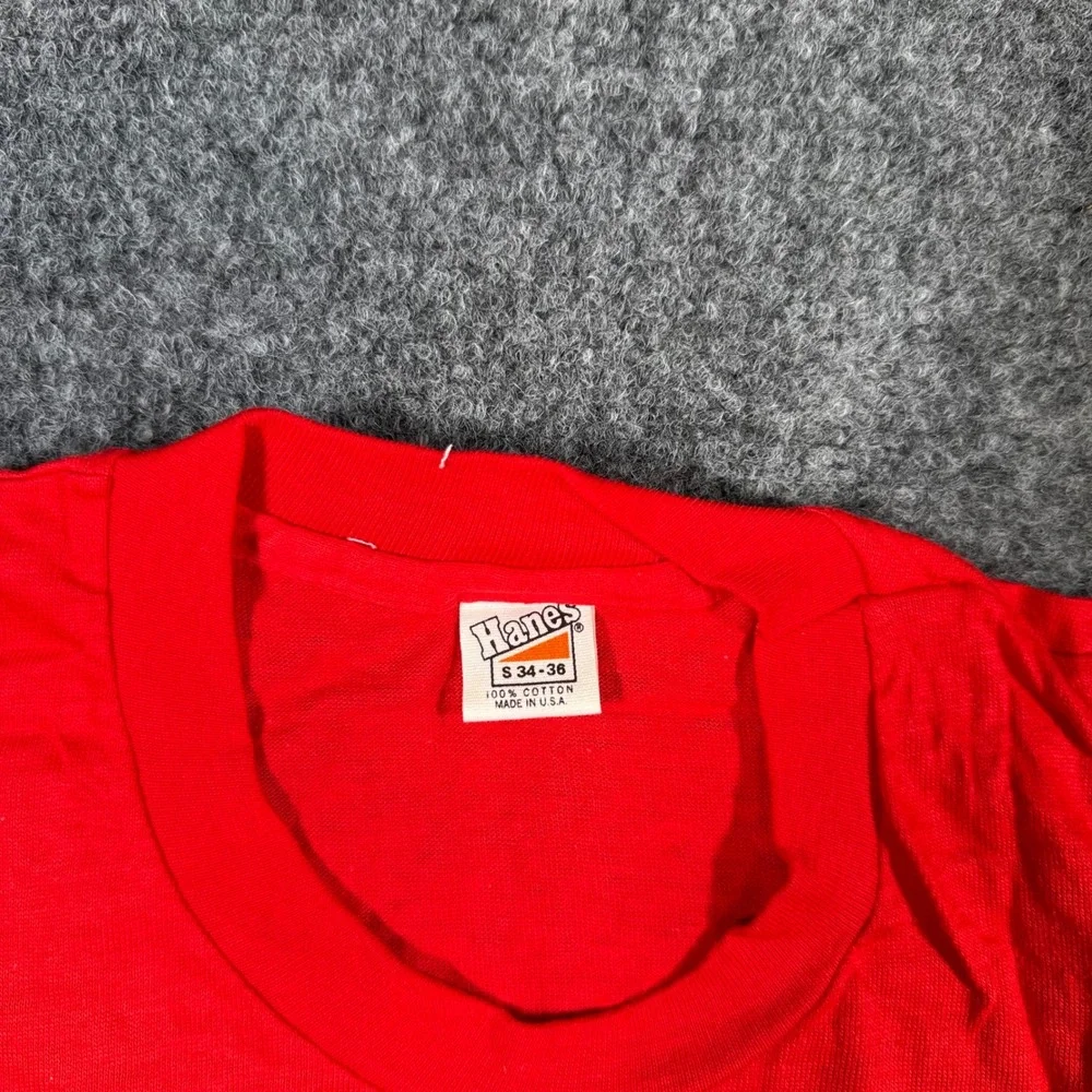 Vintage Coca-Cola Single Stitch Graphic T-Shirt Mens Small Red Made in USA Coke
